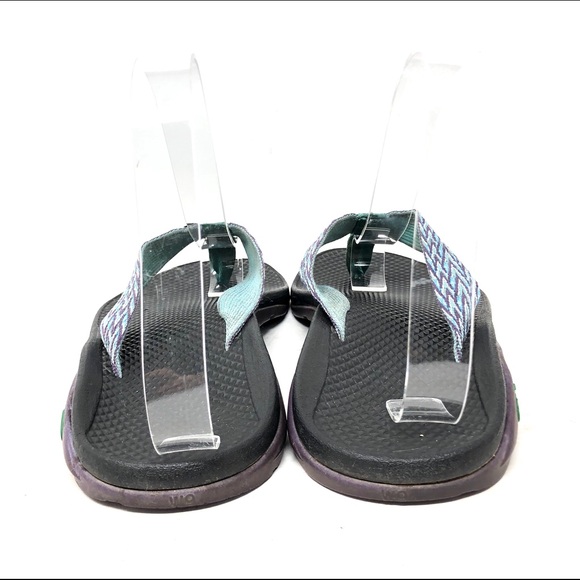 CHACO Ecotread Purple Teal Thong Flip Flop Sandals - Picture 2 of 8